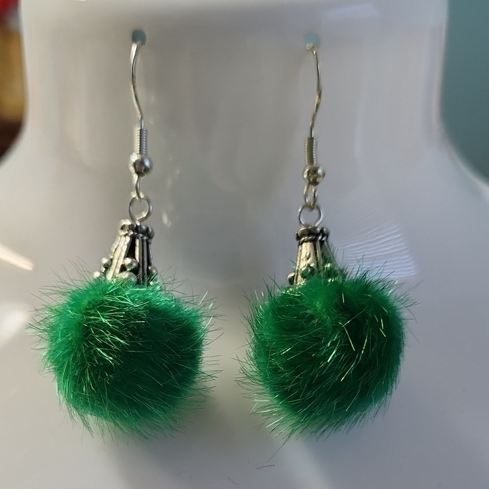 Elegant Green Pom-Pom Earrings *FREE* With Bundle!